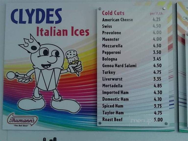 Clyde's Ices & Ice Cream Co - Garfield, NJ menu_pic