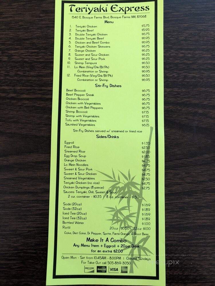 Teriyaki Express - Bosque Farms, NM menu_pic