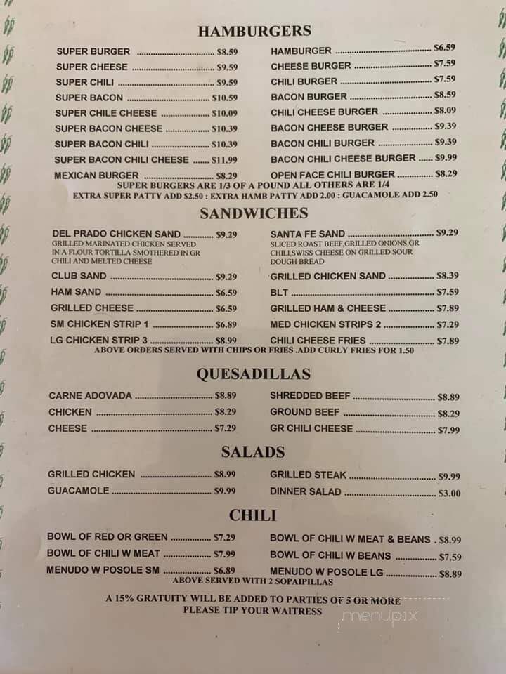 Del Prado Cafe - Cuba, NM menu_pic