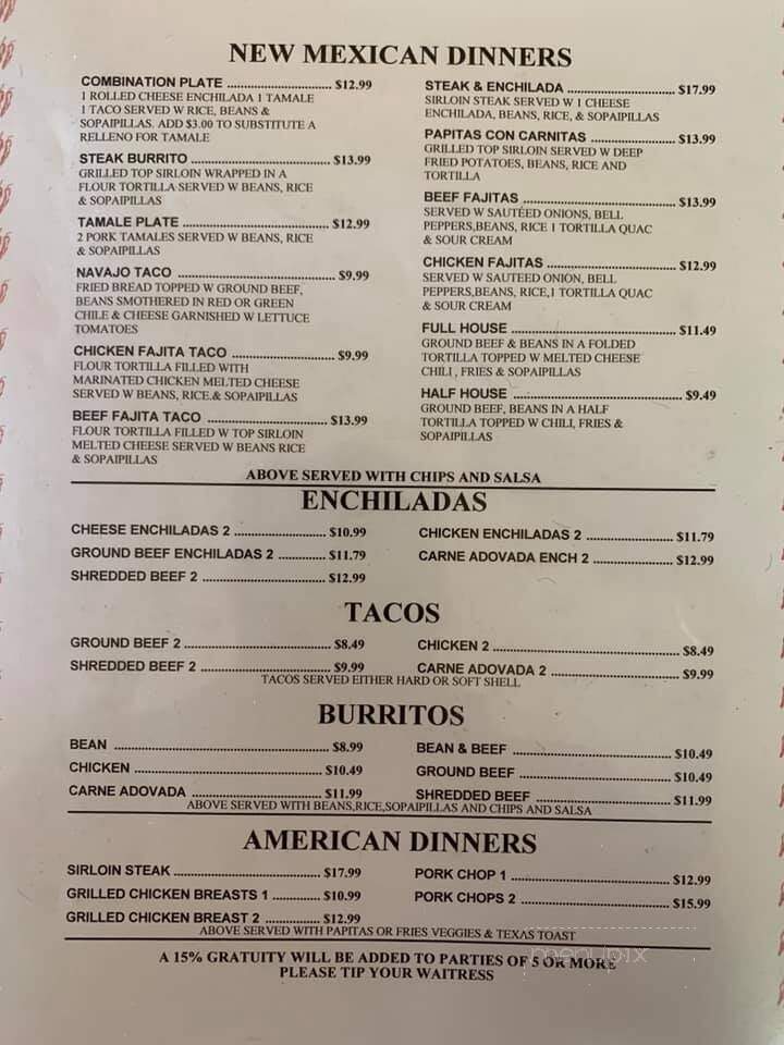 Del Prado Cafe - Cuba, NM menu_pic