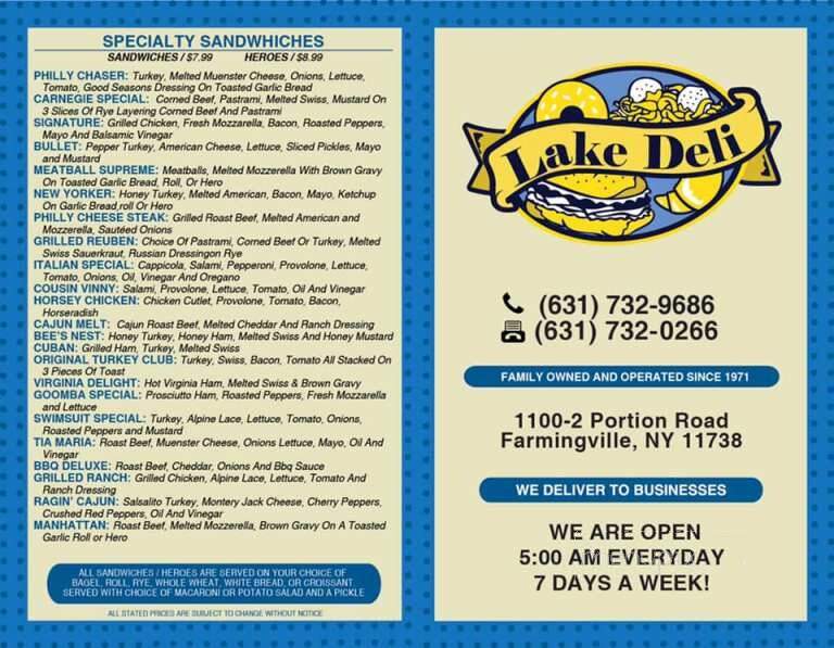 Lake Deli - Farmingville, NY menu_pic