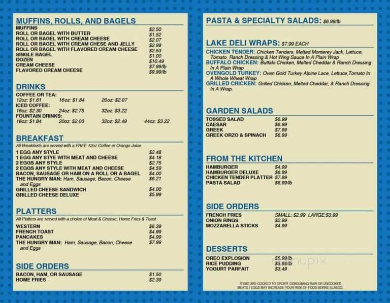 Lake Deli - Farmingville, NY menu_pic