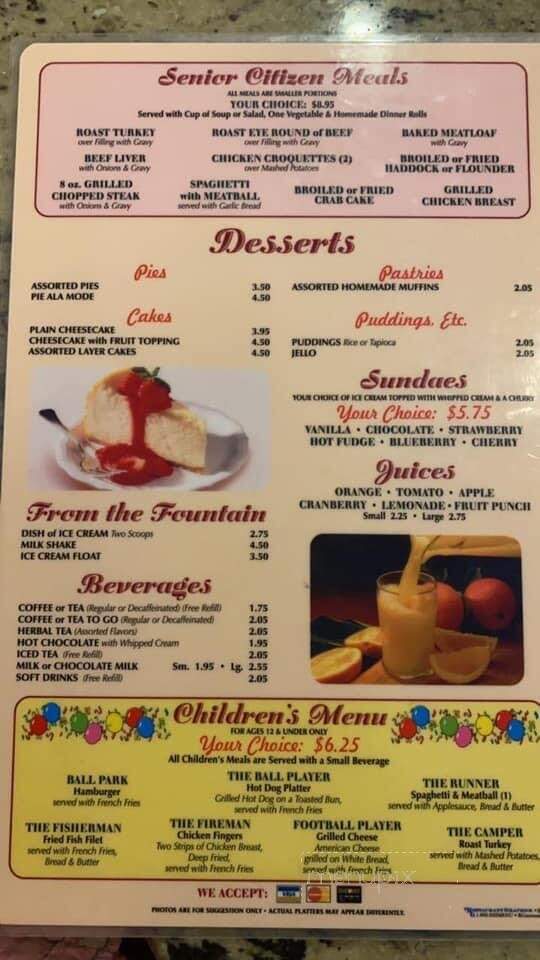 Fairgrounds Diner - Carlisle, PA menu_pic