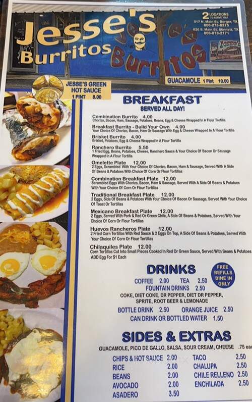 Jesse's Burritos - Borger, TX menu_pic