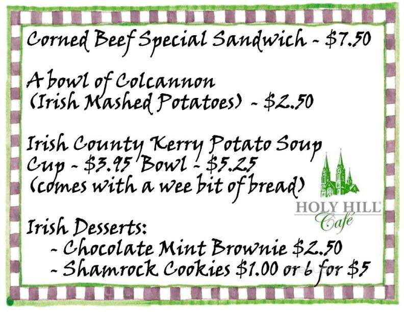 Holy Hill Cafe - Hubertus, WI menu_pic
