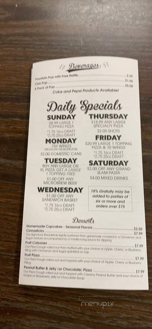J W's 3rd Base - Rock Falls, WI menu_pic
