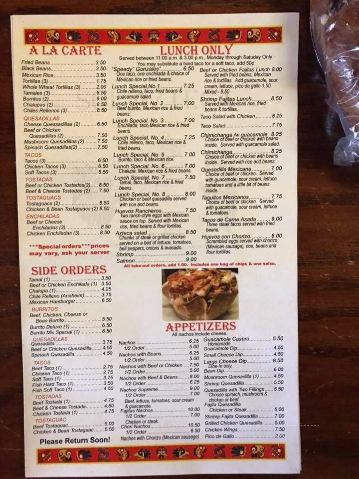 Sol Azteca - Vestavia Hills, AL menu_pic