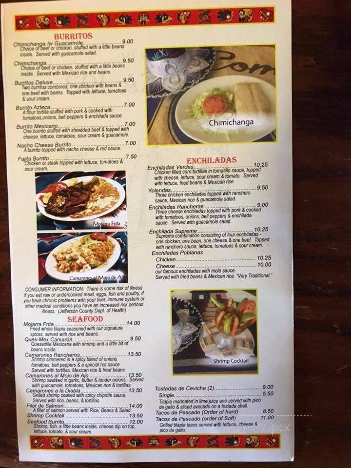 Sol Azteca - Vestavia Hills, AL menu_pic
