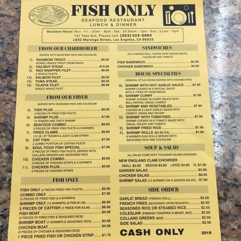 Fish Only - Los Angeles, CA menu_pic