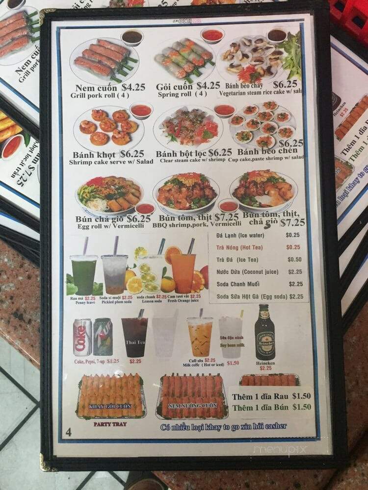 Van Restaurant - Garden Grove, CA menu_pic
