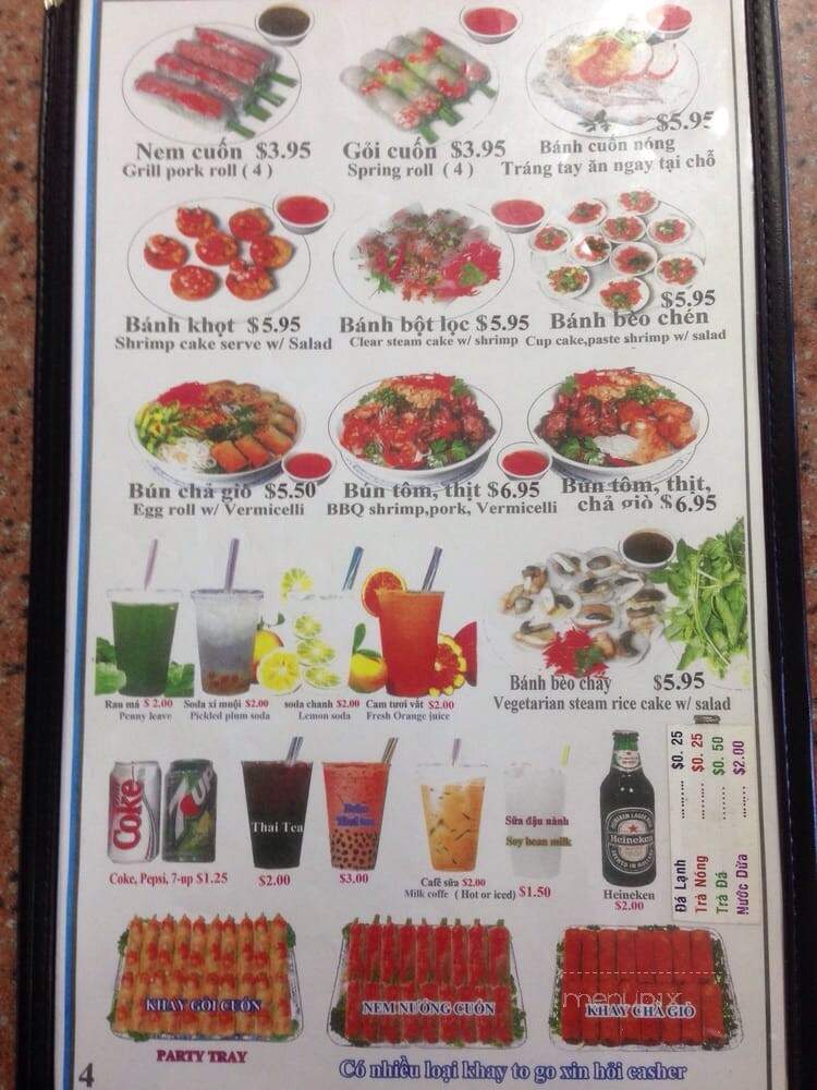Van Restaurant - Garden Grove, CA menu_pic