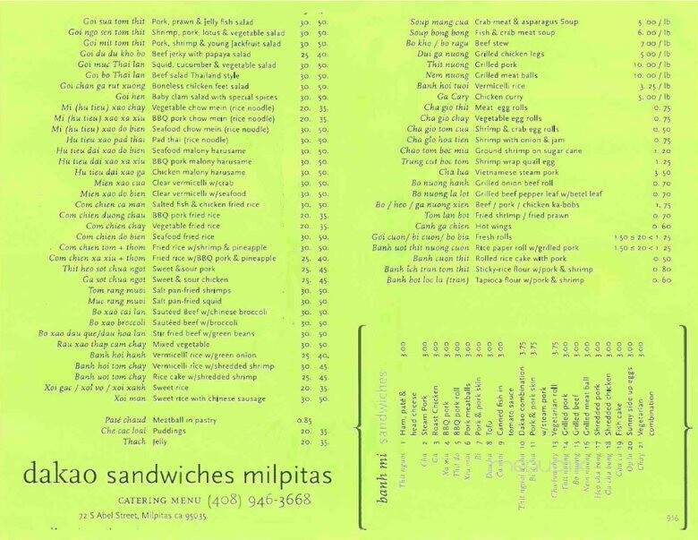 Dakao Sandwich Two - Milpitas, CA
