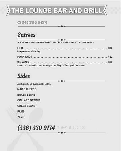 The Lounge - Burlington, NC menu_pic