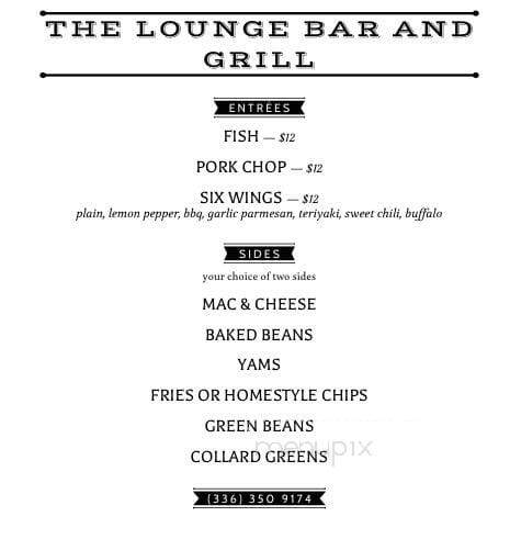 The Lounge - Burlington, NC menu_pic