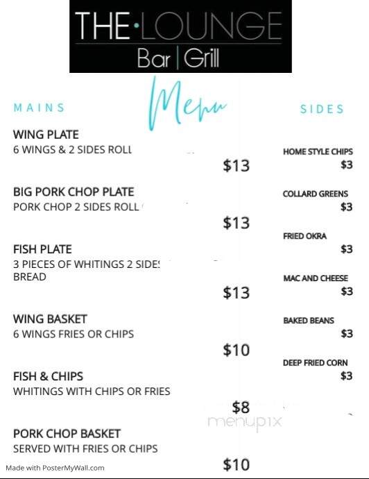 The Lounge - Burlington, NC menu_pic