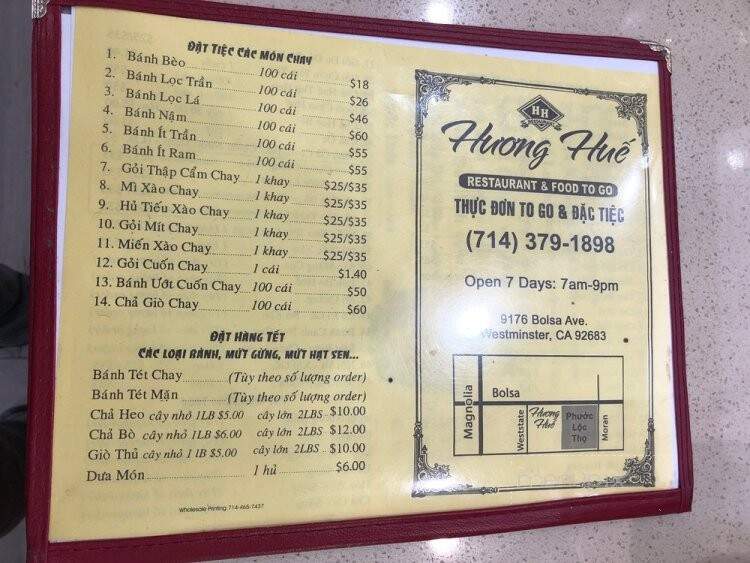 Huong Hue Food To Go and Restaurant - Westminster, CA