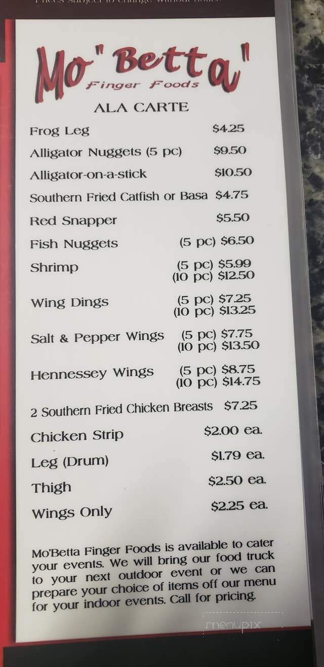 Mo'Betta finger foods - Sacramento, CA menu_pic
