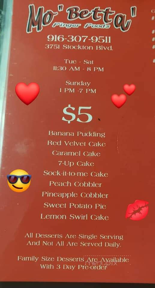Mo'Betta finger foods - Sacramento, CA menu_pic
