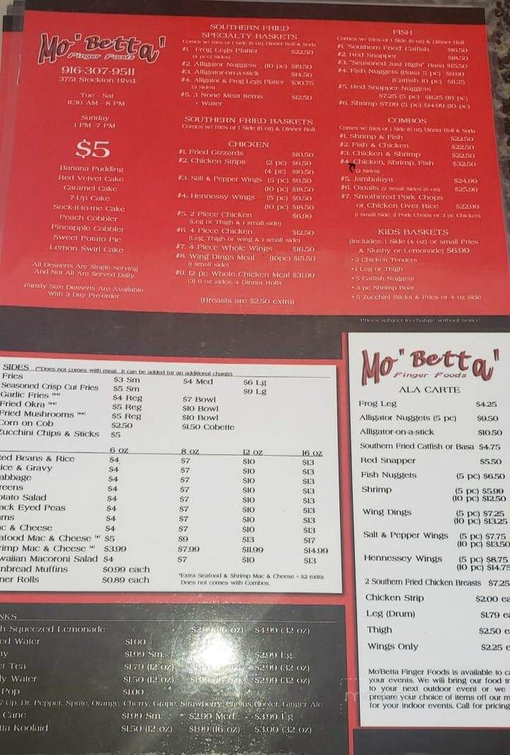 Mo'Betta finger foods - Sacramento, CA menu_pic