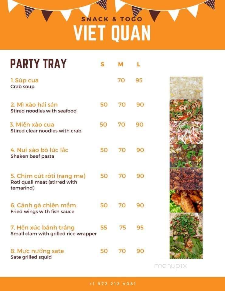 Viet Quan - Garland, TX menu_pic