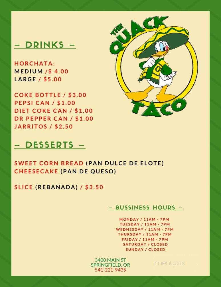 The Quack Taco - Springfield, OR
