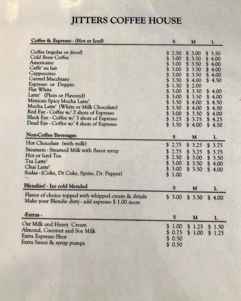 Jitters Coffee House - Yucaipa, CA menu_pic