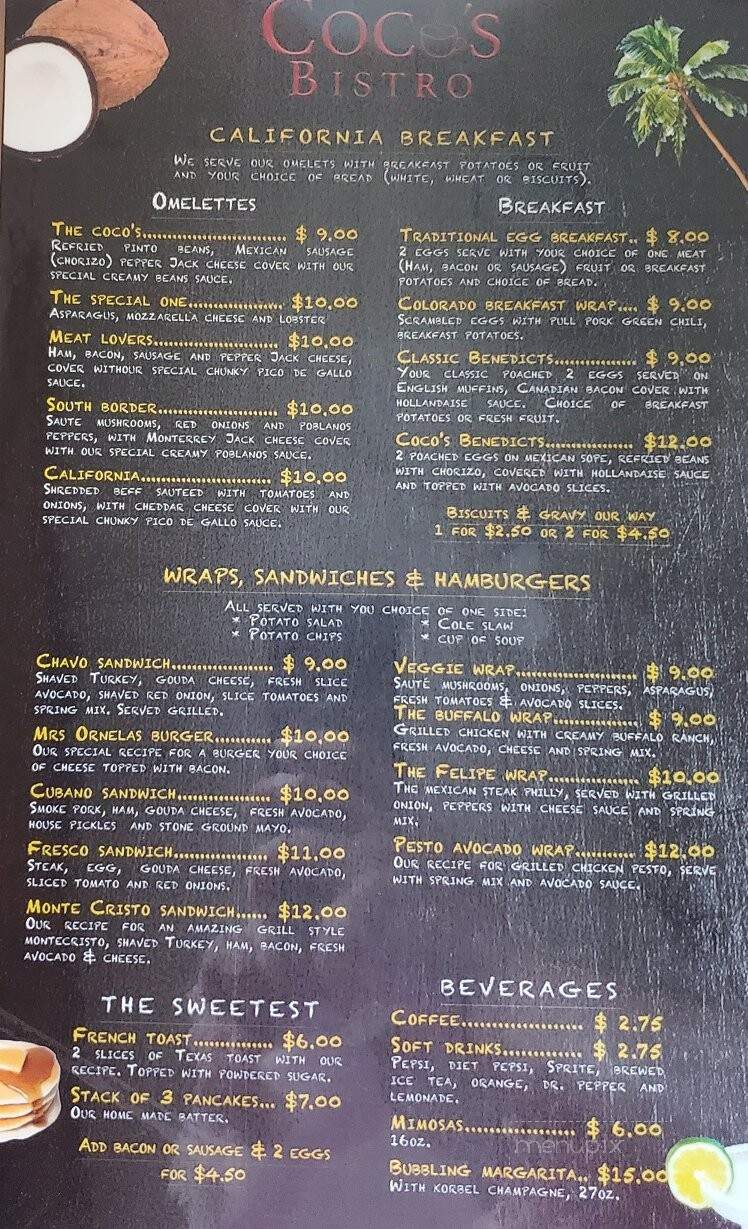 Coco's Bistro - Osage Beach, MO menu_pic