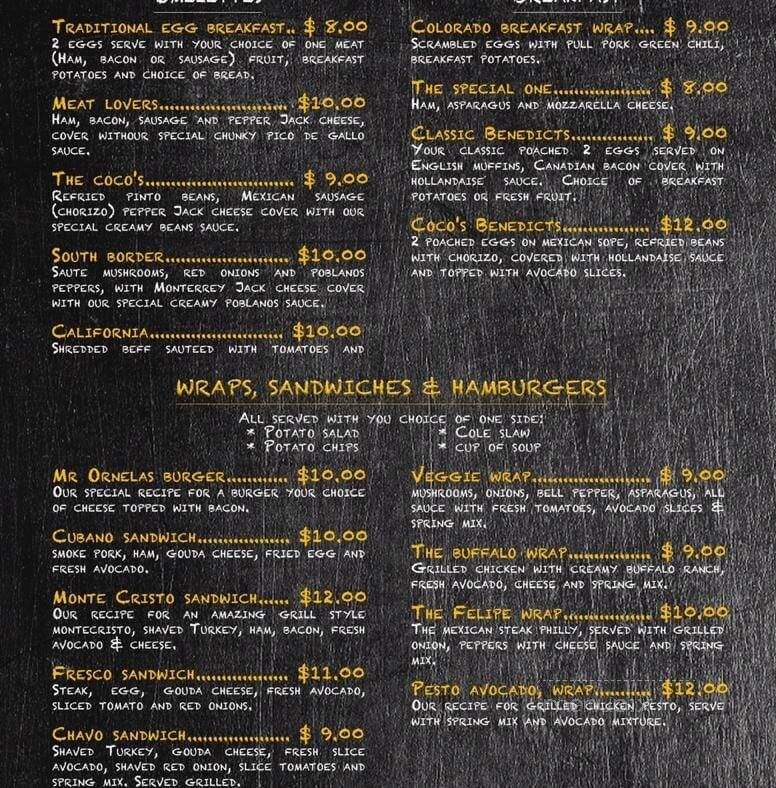 Coco's Bistro - Osage Beach, MO menu_pic