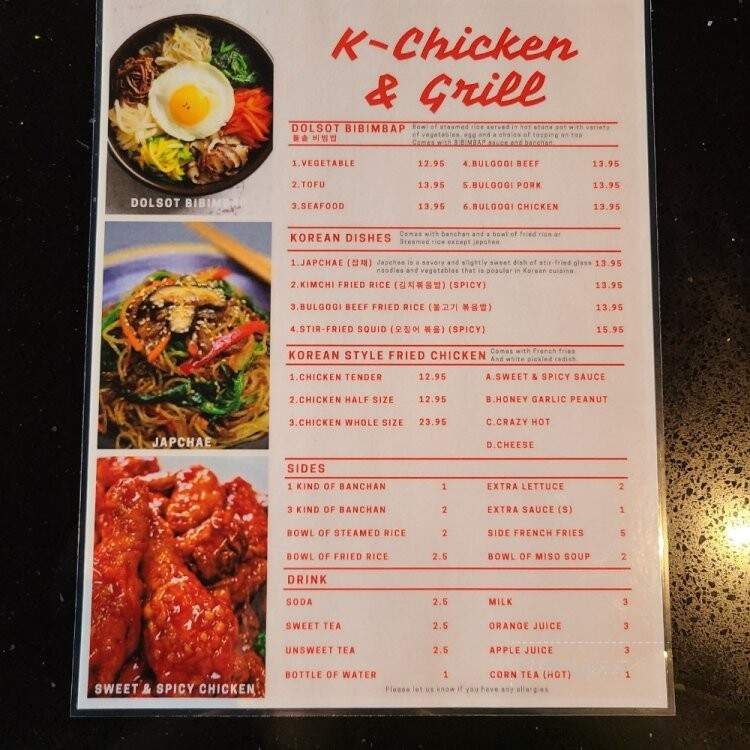 K-Chicken & Bowl - Tampa, FL menu_pic