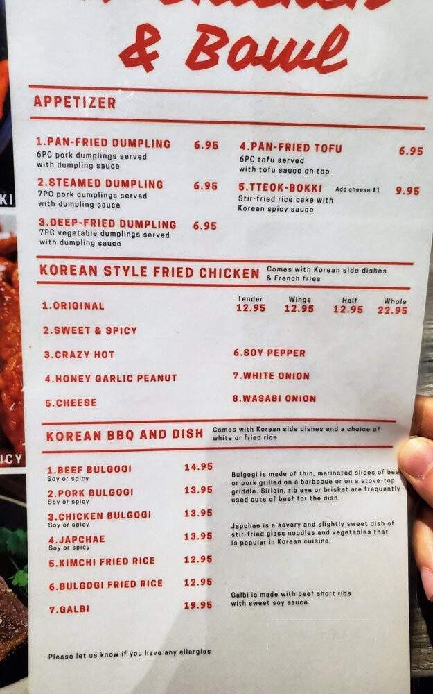 K-Chicken & Bowl - Tampa, FL menu_pic