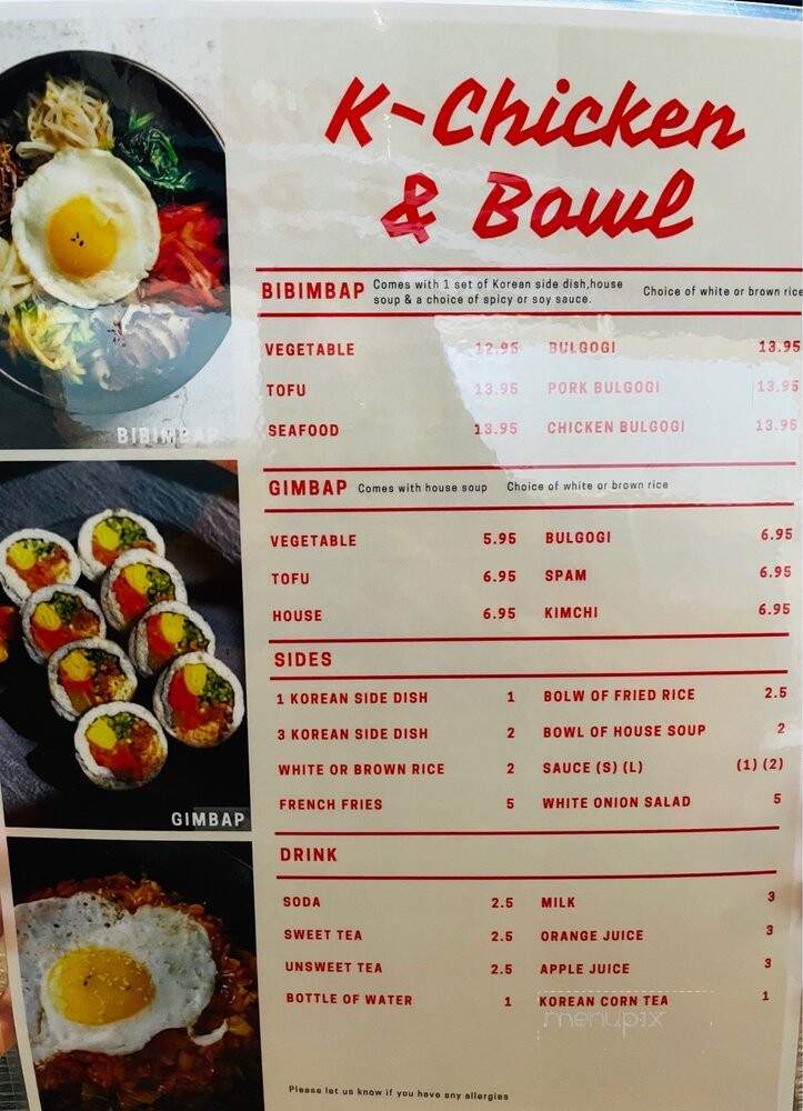 K-Chicken & Bowl - Tampa, FL menu_pic