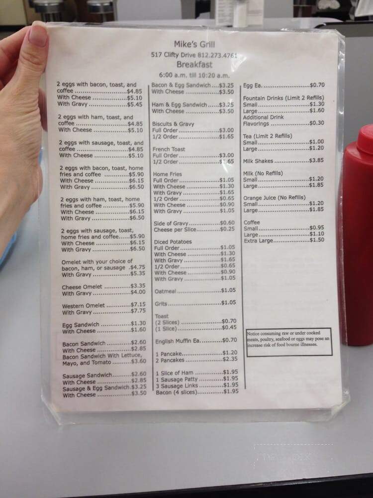 Mike's Grill - Madison, IN menu_pic