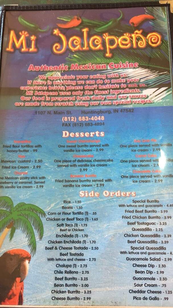 My Jalapeno - Huntingburg, IN menu_pic