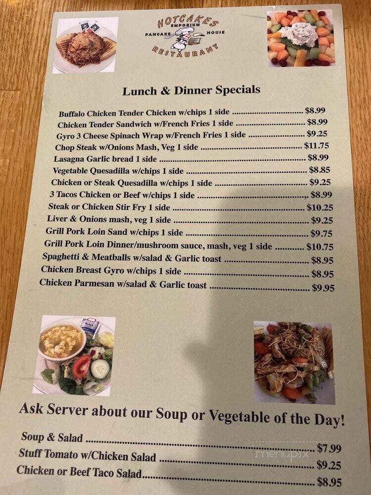 Hotcakes Emporium Pancake House & Restaurant - Avon, IN menu_pic
