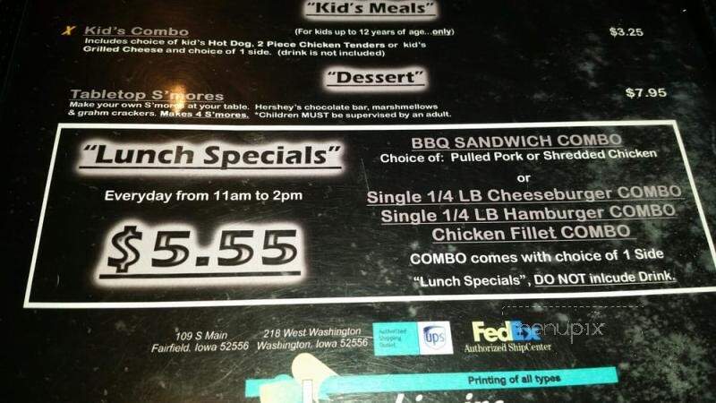 Xtreme Smokehouse & Grill - Washington, IA menu_pic