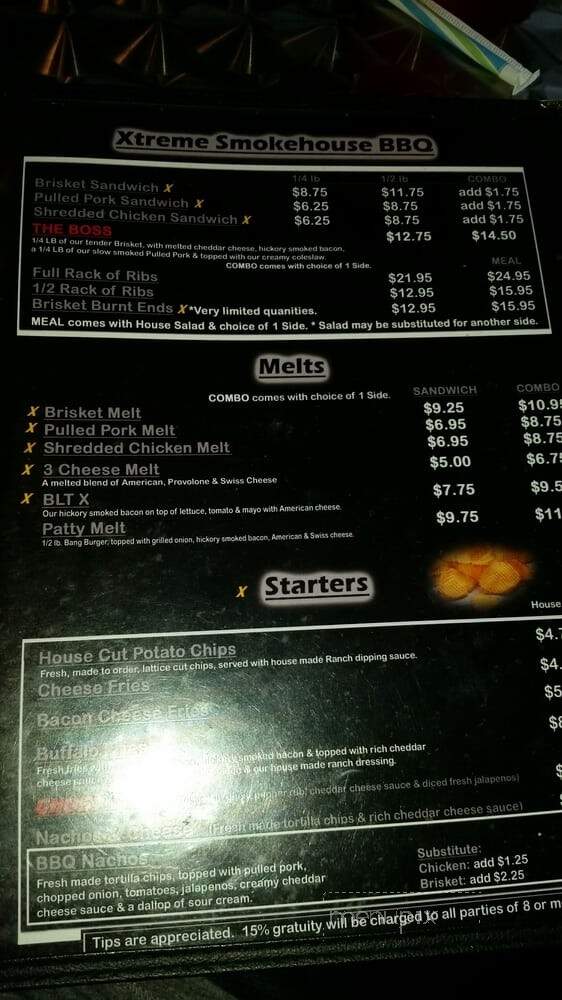 Xtreme Smokehouse & Grill - Washington, IA menu_pic