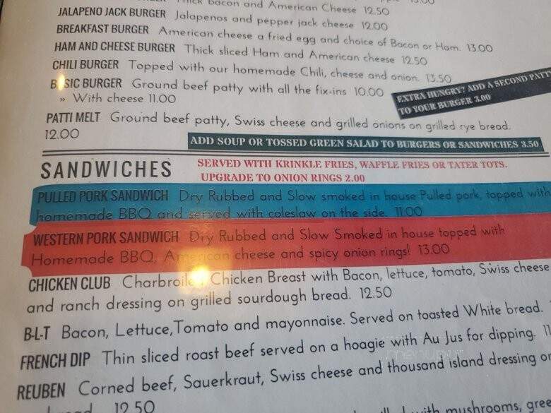 Smokehouse Restaurant - La Grande, OR menu_pic