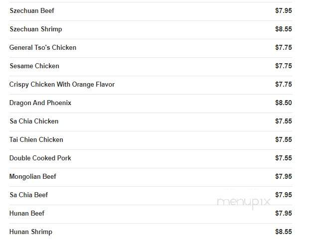 Hong Kong - Kokomo, IN menu_pic