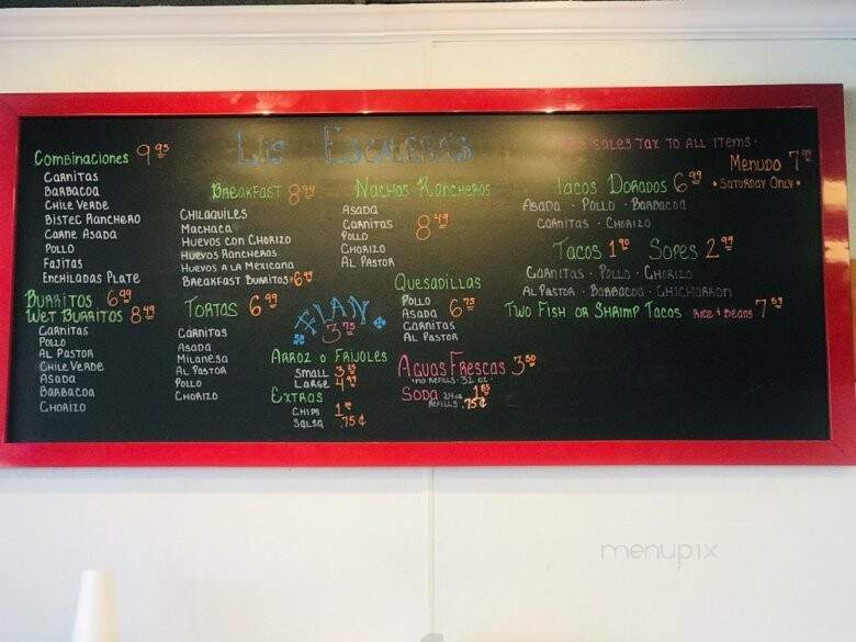 Los Escalera's Taco Shop - Orange, CA menu_pic