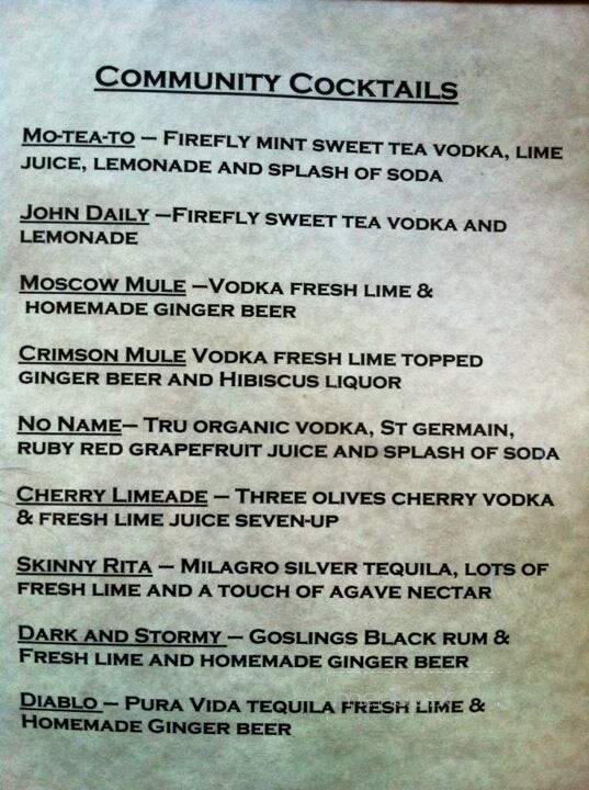 The Community Bar - Houston, TX menu_pic