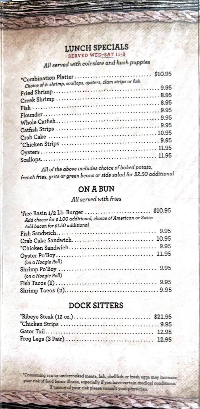 Jacksonboro Fish Camp - Round O, SC menu_pic