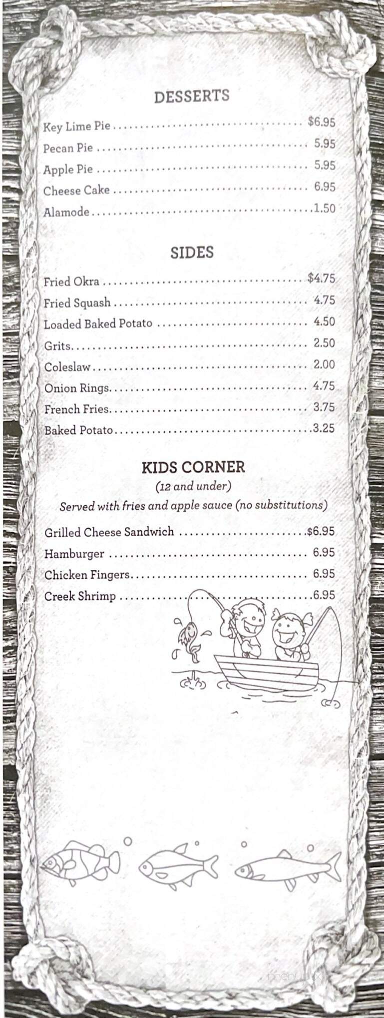 Jacksonboro Fish Camp - Round O, SC menu_pic