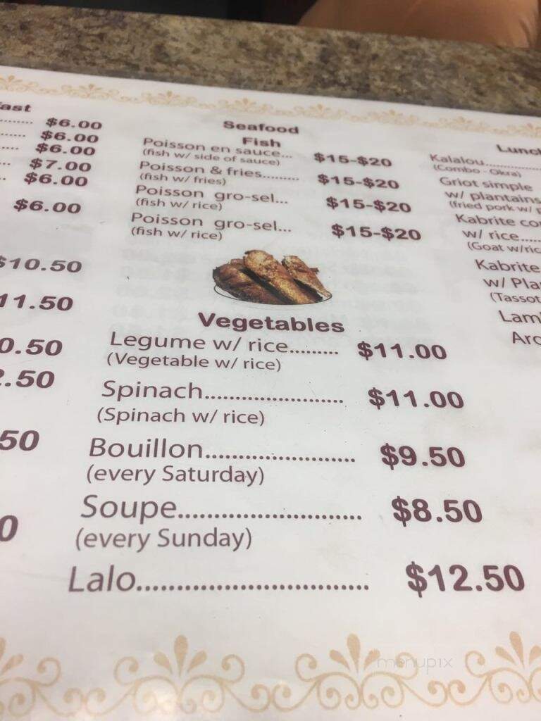 Artibonite Caribbean Restaurant - Margate, FL menu_pic