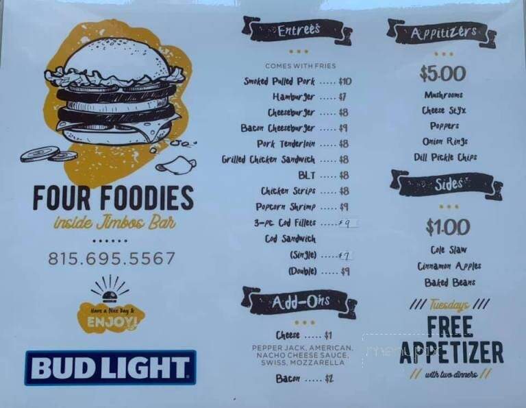Jimbo's Place Incorporated - Millington, IL menu_pic