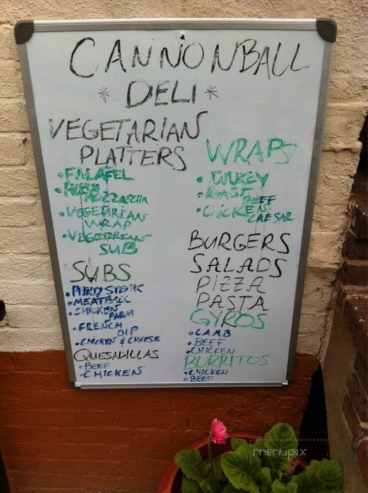 Cannonball Deli - Harpers Ferry, WV menu_pic