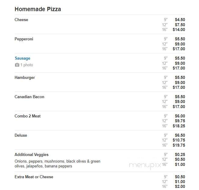 Deano's Bar & Grill - Stanley, WI menu_pic