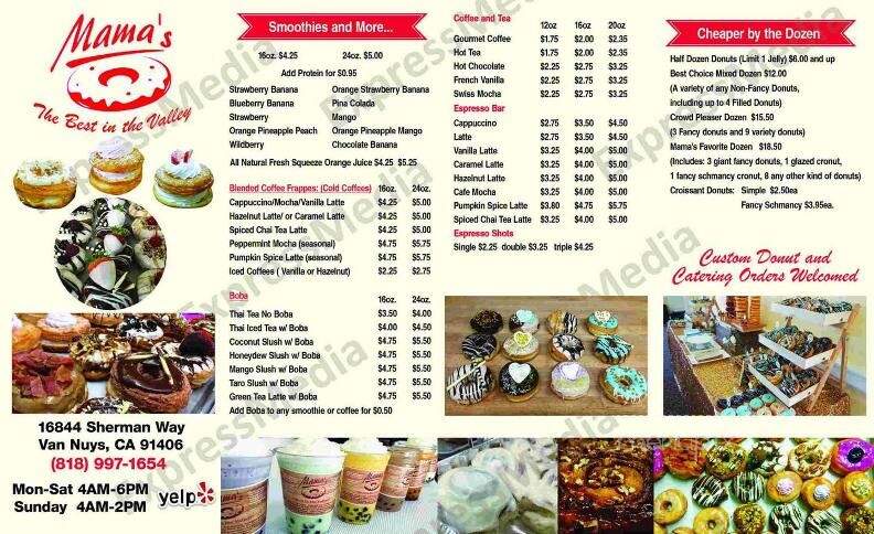 Mama's Donuts - Van Nuys, CA menu_pic