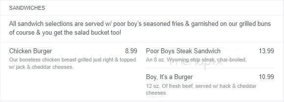 Poor Boys Steakhouse - Casper, WY menu_pic