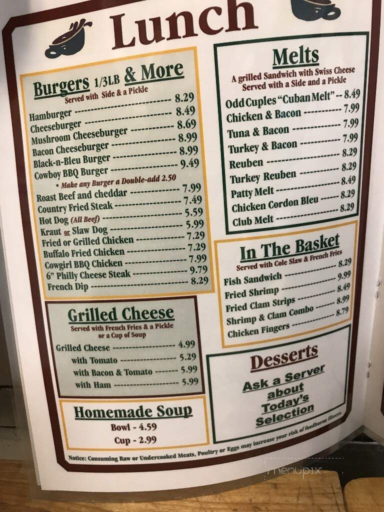 Chuck's Odd Cuples Cafe - Bushnell, FL menu_pic