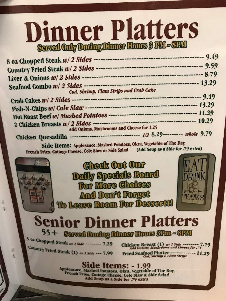 Chuck's Odd Cuples Cafe - Bushnell, FL menu_pic